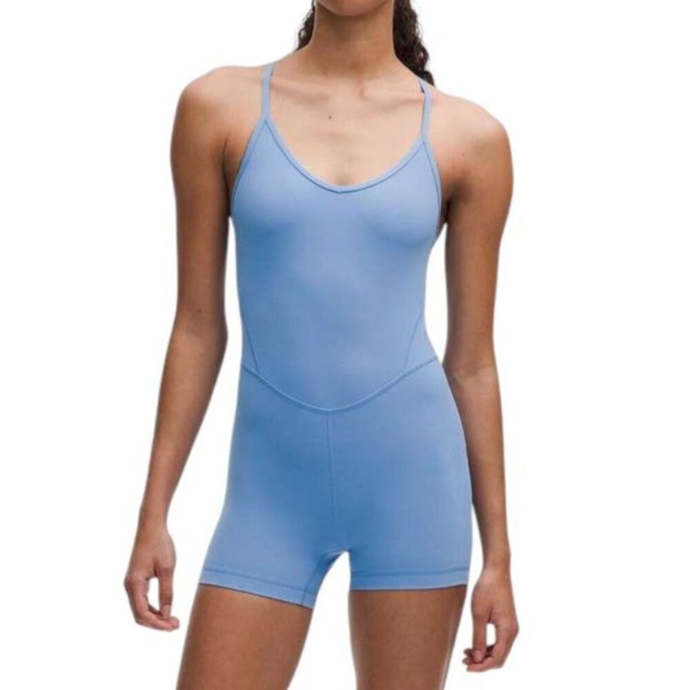 Lululemon Align Cross-Back Bodysuit 4" Pool Party